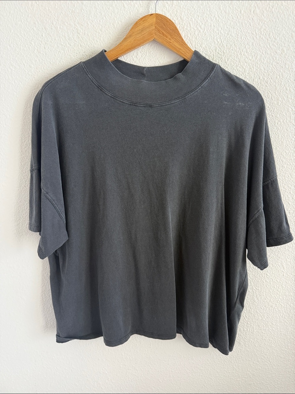 Free People We The Free Boxy High Neck T-Shirt 100% Cotton Women's Small